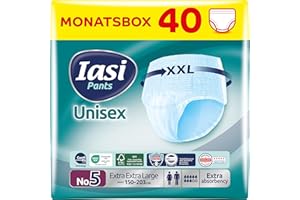 IASI Unisex-Pants mit hohem Schutz, 40 Einweghosen Größe XXL, Saugfähigkeit EXTRA, 40 Stück