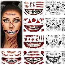 10 Feuilles De Halloween Tatouages Temporaires, Tatouage