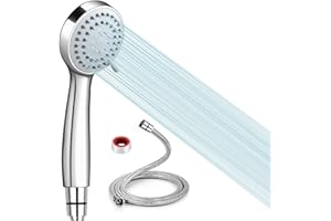 KUYANG Shower Head and 1.5m Chrome Shower Hose High Pressure Shower Head with 3 Spray Modes Water Saving Bathing Turbocharged Design for Universal Handheld Showerhead for Bathroom
