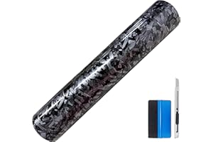 NewL, Pellicola autoadesiva per car wrapping, in composito forgiato/vinile, senza bolle, con rilascio dell’aria, decalcomania per auto, moto e altri veicoli, nero-argento, 50 cm x 100 cm