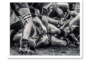 Wee Blue Coo Photo Sport Rugby Football Close Up Scrum Players Ball Game Wall Art Print Mur Encadré Décor 30 x 41 cm