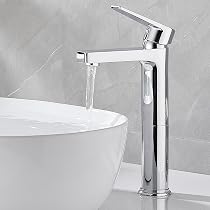 Rubinetto Per Lavabo Da Bagno Monocomando, 1 Foro, Finitura Nichel Spazzolato – Design Moderno, Miscelatore Acqua Calda/fredda