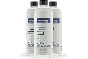 ferdoclean 3L (3 x 1 litre) isopropanol 70% | Solvant 3000 ml de nettoyant pour peinture alcoolisée | Nettoyant pour écran | Dégraissant - agent de nettoyage 3L IPA