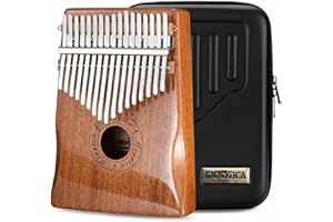 Moozica 17 teclas Kalimba, piano marimba de pulgar de madera de tono sólido con estuche protector e instrucción de aprendizaje (K17MP)
