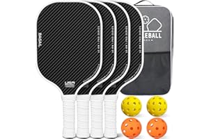 BAGAIL Ensemble de Raquettes de Pickleball, Raquettes de Pickleball avec 4 Balles, Légères - Absorption des Chocs élevée - Ergonomique, Adaptées aux Jeux de Pickleball en Intérieur et en Extérieur