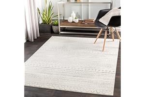 Surya Madrid Geometric Rug - Scandi Area Rugs Living Room, Dining, Kitchen - Neutral, Aztec Abstract Rugs - Boho Rug Style, Easy Care Pile - Large Rug Off-White 150x213cm Rug