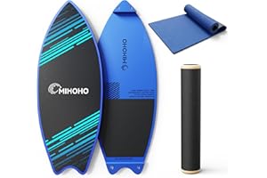 MIHOHO Balance Board Sports with Mat, Exercise Balancing Stability Trainer for Improve Balance, Core Balance Trainer for Fitness, Rehab, Surf