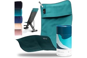nujë Toalla de Fitness con Envoltura DE Regalo | con Bolsa de Microfibra | Toalla Deportiva para Gimnasio | Extra Grande y con Solapa para Todos los Equipos | Toalla de Gimnasio | Gym Towel