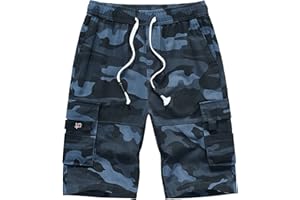 APTRO Mens Cargo Shorts Combat Casual Cotton Elastic Waist Shorts with Multi Pockets Workwear CG01