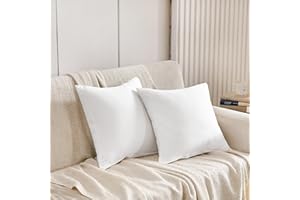 ‎TOCOMOA TOCOMOA Kissenbezug 40x40 Baumwolle 2er Set - Kissenbezüge Weich und Atmungsaktiv, Oeko-TEX Zertifiziert, Kopfkissenbezug 40x40cm mit Reißverschluss, Renforcé Kissenhülle Weiß