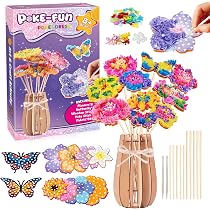 Kreatives Blumen-Bastelset Für Kinder Ab 6-10 Jahren – Mit Stoffquadraten, Pailletten & Zubehör, Perfekt Für Geburtstage