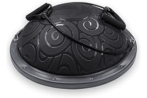 Lions Half Balance Board with Exercise Ball, Ideal for Yoga Physio Cross-fit Core Body Training, (Black)