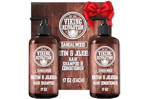 Viking Revolution - Zestaw szamponu i odżywki – 2 x 500 ml – nawilżający i wzmacniający szampon męski – szampon dla mężczyzn i odżywka do włosów z witaminą B5, biotyną i olejkiem jojoba – drzewo