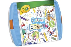 CRAYOLA Colour and Create Tub - Including Crayons, Markers, Pencils, Pens, Chalks, Colouring Book and Stickers, Kids Arts and Crafts, Ideal for Kids Aged 4+