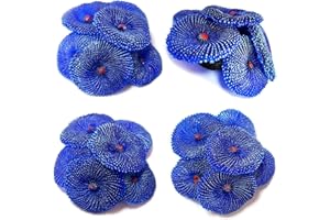 OrgMemory Corail Artificiel, 4 pièce, Faux Corail, Décorations pour Aquarium, Coraux pour Aquarium pour Decoration Aquarium (Bleu Corail)