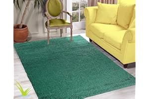 Wadan 80x150cm Emerald Small Large Shaggy Rug Modern Rugs Living Room Extra Large Small Medium Rectangular Size Soft Touch Thick Pile Living Room Area Rugs Non Shedding