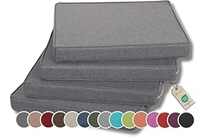 ‎GUTEKISSEN Gutekissen® Stuhlkissen Polsterauflage Auflage für Stühle/Bänke für Haus und Garten Sitzauflage Gartenkissen Sitzkissen viele Farben FK5 (45x45, Grau, 4)