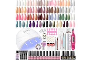PEACECOLOR Kit Ongle Gel UV Complet - 20 Couleurs Vernis Semi Permanent+4 Poly Nail Extension Gel, Lampe UV+Ponceuse pour Ongles, Kit Vernis Semi Permanent Complet Nail Art Cadeau