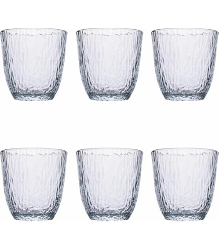 6 tasses à café en verre martelé transparent, tasses épaissies adaptées