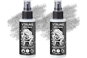 Glitter Spray, MKNZOME 2 Stück Glitzer Spray Haare und Körper Glitzerspray Langlebiges Body Glitter Make-up Geschenk für Frauen Mädchen Gesicht Haare Körper Kleidung Nagelkunst Handwerk