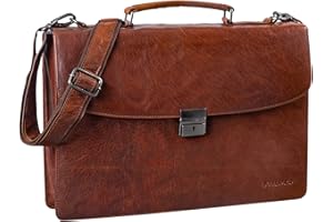 STILORD 'Jonathan' Maletín Piel Estilo Vintage clásico Bolso de Mensajero para portátil de 15,6' y Mujeres Bolso Bandolera de auténtico Cuero