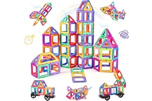aaczly Construction Magnetique Enfant 82 Pièces Blocs de Construction Magnétiques Enfants Educatif Jeux Cadeaux pour Enfants à Partir de 3 4 5 6 7 Ans