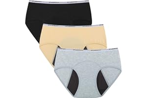 INNERSY Culotte Menstruelle en Coton pour Fille Adolescente Slip Périodique Lavable 10-16 Ans Lot de 3