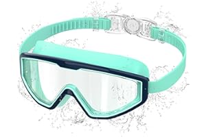 Ambienden Lunette Piscine Enfant, Anti-Buée UV, Vision Large, Réglage 1 Bouton, Joint Silicone, Lunettes de Natation 3-12 Ans Unisexe
