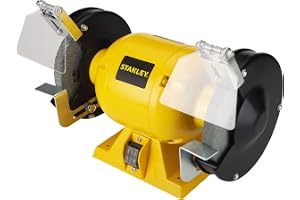 STANLEY STGB3715 373W 152mm Bench Grinder (Yellow) with 2 Eye Shields