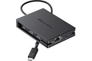 Cable Matters Wieloportowy hub USB C 8 w 1, podwójny port HDMI, ładowanie PD 140 W, Gigabit Ethernet, transfer danych 10 G na 3 porty USBC i USBA 3.2 Gen 2, 1 x USB 2.0 do klawiatury/myszy