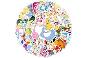 LYUNMU Alice's Adventures in Wonderland Aufkleber Alice in Wonderland Aufkleber für Kinder 50 Stück Graffiti Decal Vinyl Sticker für Laptop Kinder Autos Motorrad Fahrrad Skateboard Gepäck