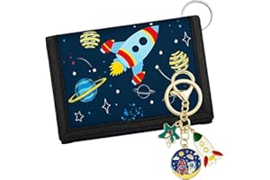 kaiyaya Portefeuille pour Enfant 8 x 12 cm Multifonctionnel Porte Monnaie Enfant Garçon avec Lanière et Porte-Clés Portefeuille Ado Garcon pour Adolescent Enfants Fille Garçon