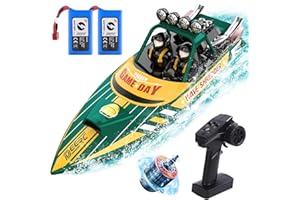 DEERC Brushless RC Boat - Fast Racing Jet, 25+MPH, 30+ Mins Remote Control With LED Light for Boys & Adults, Full Proportional Speed Pool Toy for Kids