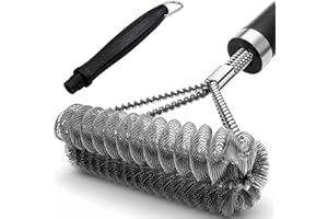 Kezidhp Grillbürste für Gussrost, Grill Bürste mit Extra Langer Wärmedämmung Griff, Drahtbürste Grill, Grillbürste Edelstahl, für Gasgrill, Holzkohlegrill, Kugelgrill, Elektrogrills