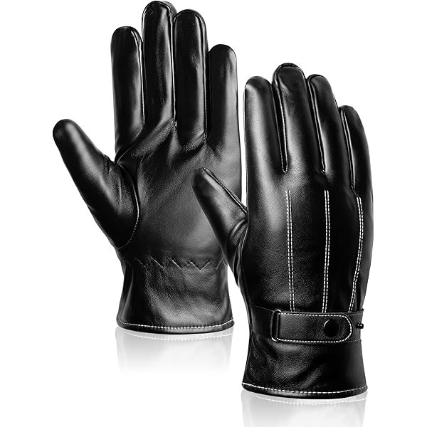 Gants En Cuir Véritable Homme – Doublure Cachemire, écran Tactile – Coupe-vent, Pour Conduite, Moto, Sorties Hiver