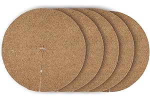 La Cordeline 5 Disques de Paillage en Fibre de Coco Naturel Ø 30 cm - 900g/m² - Tapis de Protection Contre Les Mauvaises Herbes, Isolation Thermique et Protection Naturelle des Plantes