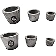 Johnson Tools Set of Small Casting Clay Graphite Crucible For Gold Silver Copper Brass Aluminum Foundry Furnace Torch Melting (Color- Grey, Count- 6 pcs)