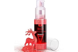 VIVIDYE Purpurina Comestible Rojo - 20g Purpurina Comestible Reposteria Spray para Decoracion de Pasteles, Fondant, Bebidas, Cócteles y Chocolate, Glitter Comestible Alimenticio para Huevos de Pascua, Navidad