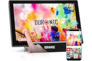 ‎DURONIC Duronic Frameo PF1D BK Ramka cyfrowa na zdjęcia Wi-Fi wbudowana pamięć 32 GB cyfrowa ramka na zdjęcia USB-C rozdzielczość 1280 x 800 Ekran dotykowy o przekątnej 10,1 cala
