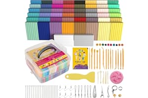 AESTD-ST Polymer Clay 50 Colors, Modelling Clay for Kids DIY Starter Kits, Oven Baked Model Clay, Non-Toxic, Non-Sticky,with Sculpting Tools, Gift for Children and Artists.