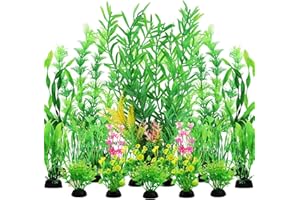 QUOZUO Vert Plantes Artificielle Aquarium Deco, 20 Pièces Terrarium Plante Décoration pour Aquariophilie Poissons, Aquarium Decoration Plante