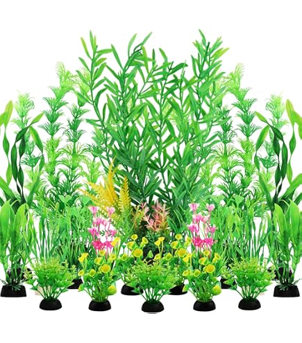 Wasserpflanzen Dekoration Aquarium Kunststoff-Aquarienpflanze – Faux Green Grass, Natürlicher Look, Mit Standfuß, Sicher Für Fische, Langlebig