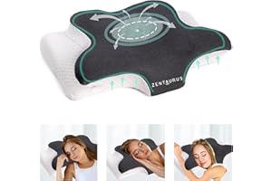 Zentaurus Almohada Cervical - Almohada ORTOPEDICA para CERVICALES - 60x40x12 - Almohada ERGONÓMICA - COJIN Cervical - Almohada 100% VISCOELASTICA para CERVICALES - Confort Y Soporte para Cuello