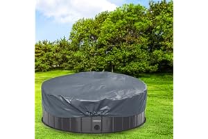 lunaoo Poolabdeckung Rund, wasserdichte Poolabdeckplane, Langlebige Staubdichte Pool Cover Hunde Schwimmbadabdeckung - 80 cm / 120 cm / 160 cm