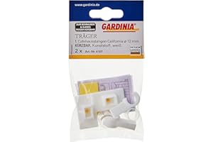 Gardinia California-Supporto per aste da caffè, Ø 12 mm, ABS, 2,7 cm, 2 pz, Colore: Bianco, 2.7 cm, 2 unità