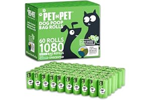PET N PET 1080 Count Poo Bags Dogs USDA 41% Plant Based 72 Thick Dog Poop Bags Rolls 9x13 Leak-Proof Unscented