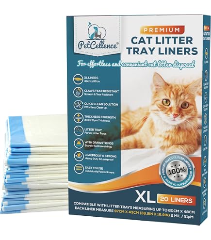 25-Count Heavy Duty Litter Box Liners For Top Entry Cat Pans – Tear Resistant, Drawstring Bags Up To 25x15x15 Inches