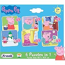 Frank Peppa Pig - Set of 6 Jigsaw Puzzles for Kids Above 3, 4, 5