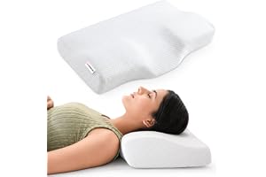 MY ARMOR Cervical Pillow for Neck Pain | 2 Years Warranty | White Bamboo | Orthopedic Memory Foam Pillow for Shoulder Pain, Spondylitis Neck, Neck Support, Regular Size -18.5x11x3.5 Inch, Pack of 1