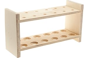 NeoLab Tubes à essai en bois pour 2 x 6 tubes longs, diamètre du trou 20 mm.